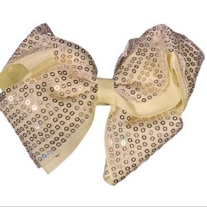 Yellow sequin hair bow